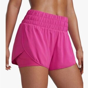 CRZ Yoga 2n1 Split Running Shorts, Medium, Hibiscus